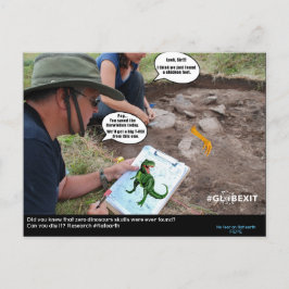 Postal CARTÃO DINO #GLOBEXIT (Coleção Plana Terra 2017)