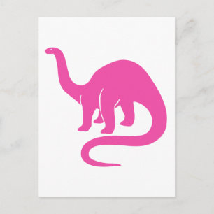 Postal Cartão Dinossauro - Rosa