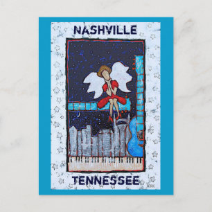 Postal Cartão do anjo de Tonk do Honky (Nashville, TN)