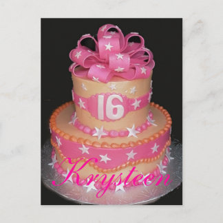 Postal Cartão do bolo de aniversário 16o