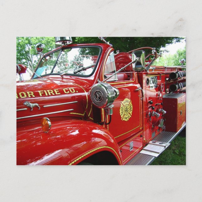Postal Cartão do carro de bombeiros…. (Frente)
