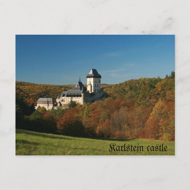 Postal Cartão do castelo de Karlstejn (Frente)