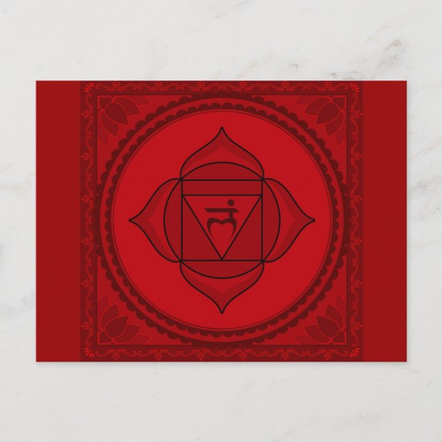 Postal cartão do chakra do muladhara ou da raiz (Frente)