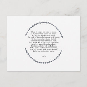 Postal Cartão do ciclo de vida