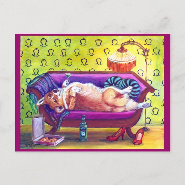 Postal Cartão do Corgi de Galês do Pembroke (Frente)