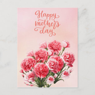 Postal Cartão do Dia das Mães com Cravo Rosa