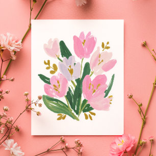 Postal Cartão do Dia das Mães com Tulipas em Aquarela min