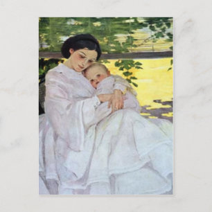 Postal Cartão do Dia das Mães para Mãe e Bebê