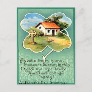 Postal Cartão do Dia de São Patrício da Cruz Irlandesa da