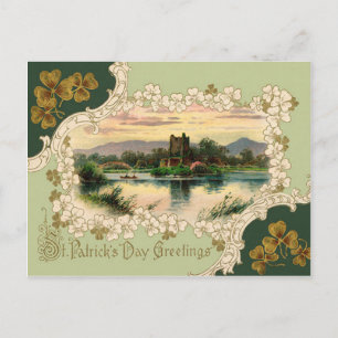 Postal Cartão do Dia de São Patrício do Castelo Shamrock