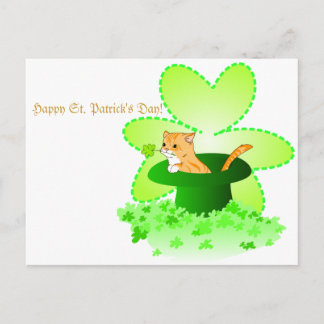 Postal Cartão do dia de St Patrick do gato