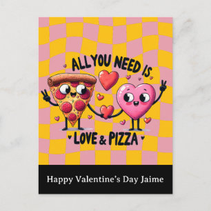 Postal Cartão do Dia dos Namorados com Amor de Pizza