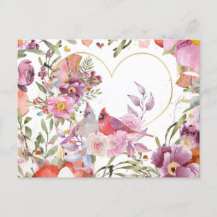 Postal Cartão do Dia dos Namorados com Cardinals