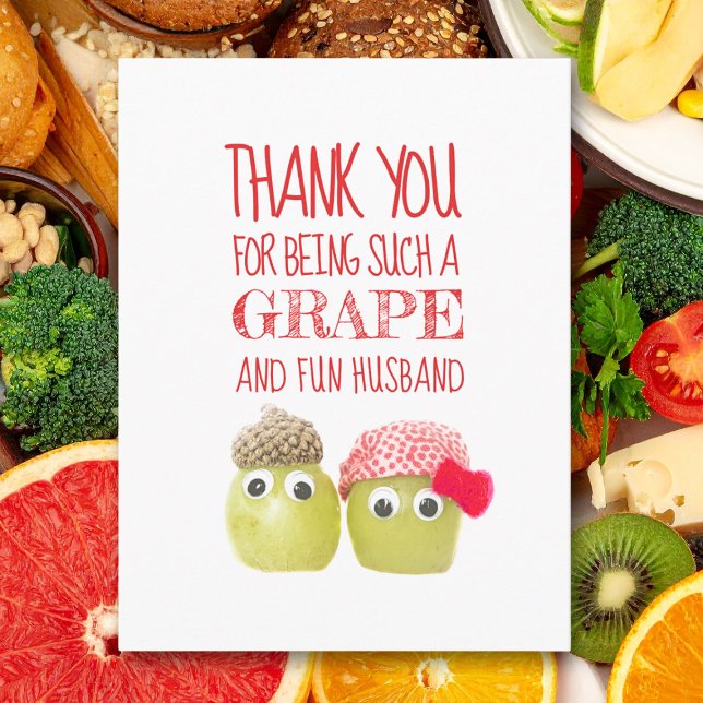 Postal Cartão do dia dos namorados com marido uva fofo en (Criador carregado)