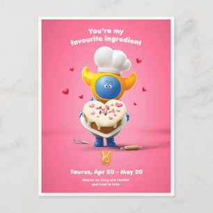 Postal Cartão do Dia dos Namorados para Touro
