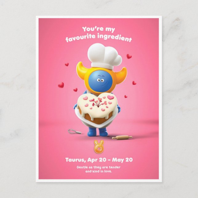 Postal Cartão do Dia dos Namorados para Touro (Frente)