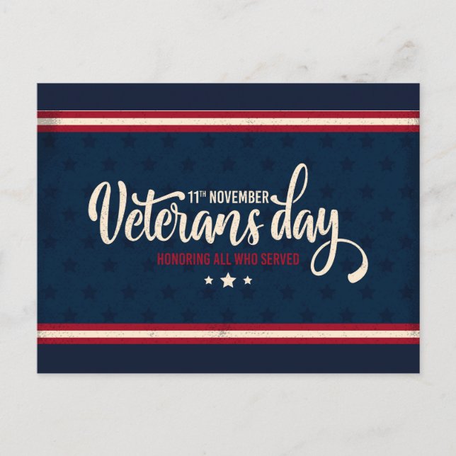 Postal Cartão do Dia dos Veteranos (Frente)