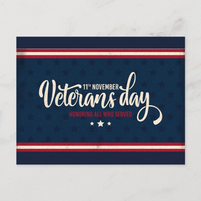 Postal Cartão do Dia dos Veteranos (Frente)
