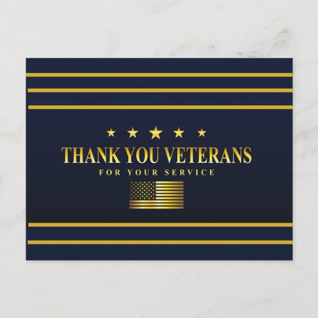 Postal Cartão do Dia dos Veteranos (Frente)
