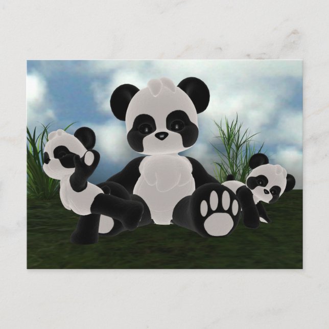 Postal Cartão do dia ensolarado de Bearz da panda (Frente)