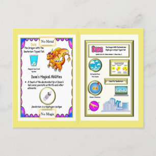 Postal Cartão do Dragão da Tabela Periódica - Deutério