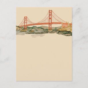 Postal Cartão do Golden Gate Bridge de São Francisco