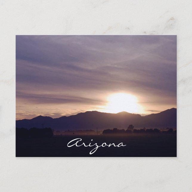 Postal Cartão do por do sol da arizona (Frente)