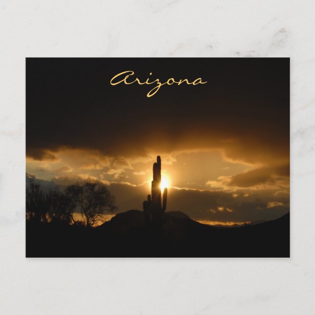 Postal Cartão do por do sol da arizona (Frente)