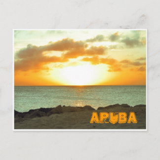 Postal Cartão do por do sol de Aruba