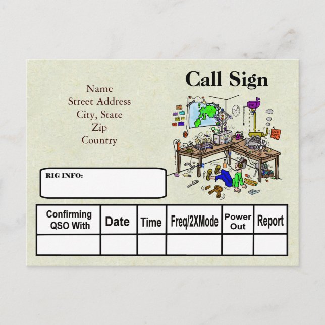 Postal Cartão do radioamador QSL da explosão da barraca (Frente)