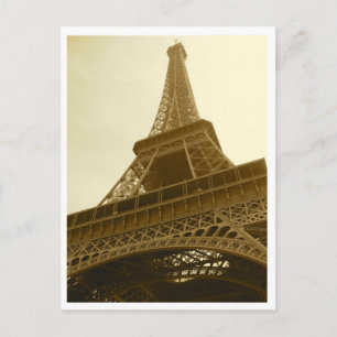 Postal Cartão do Sepia da torre Eiffel