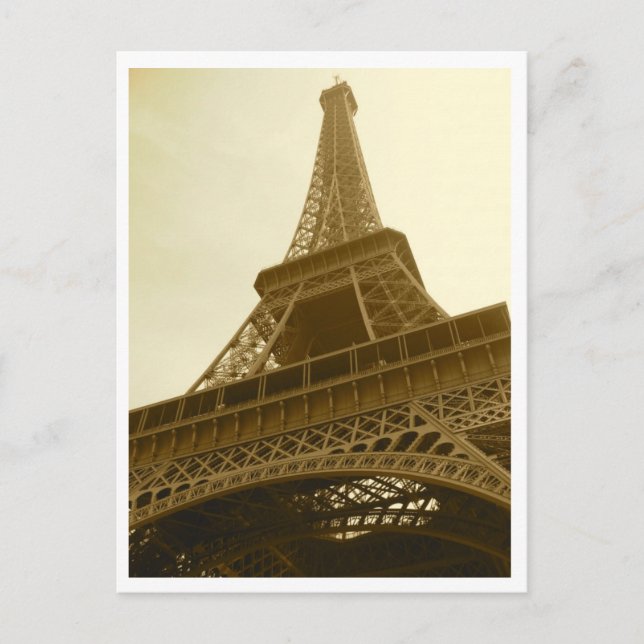Postal Cartão do Sepia da torre Eiffel (Frente)