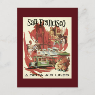 Postal Cartão do viagem de San Francisco do vintage