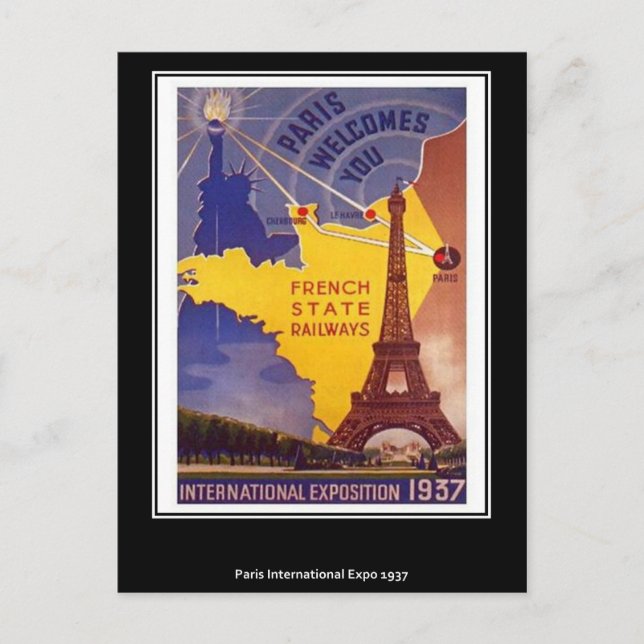 Postal Cartão do vintage de Paris (Frente)