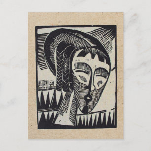 Postal Cartão do woodcut de Erich Heckel