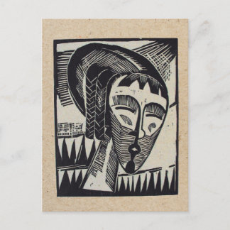 Postal Cartão do woodcut de Erich Heckel