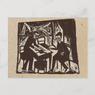 Postal Cartão do woodcut de Erich Heckel