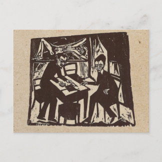 Postal Cartão do woodcut de Erich Heckel