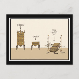 Postal Cartão dos desenhos animados de Lowboy