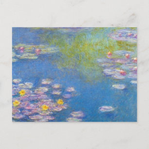 Postal Cartão dos lírios de água amarela de Monet