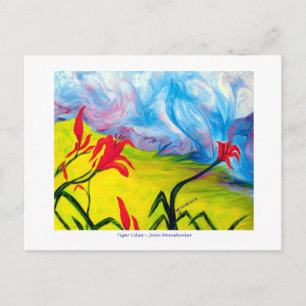 Postal CARTÃO dos lírios de tigre