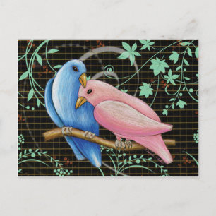 Postal Cartão dos Lovebirds