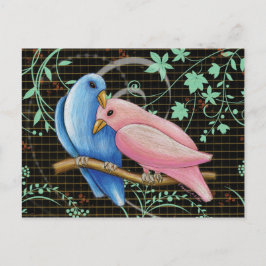 Postal Cartão dos Lovebirds