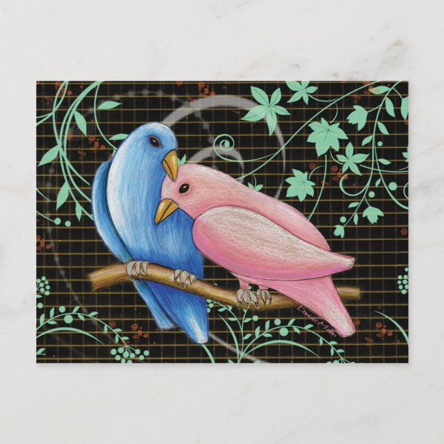 Postal Cartão dos Lovebirds (Frente)