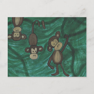 Postal Cartão dos macacos
