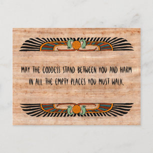 Postal Cartão egípcio da bênção (deusa)