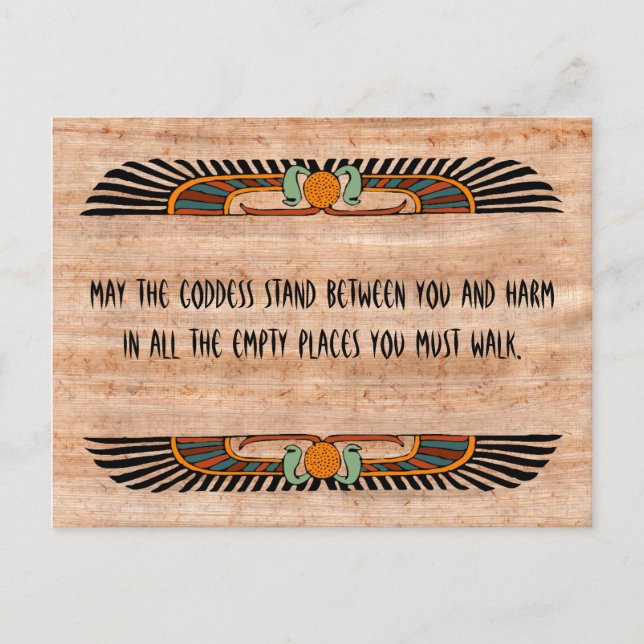 Postal Cartão egípcio da bênção (deusa) (Frente)