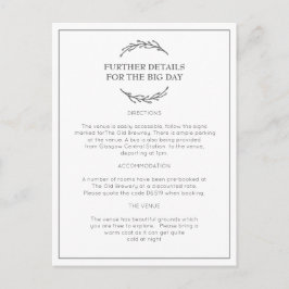 Postal Cartão elegante da informação do casamento da