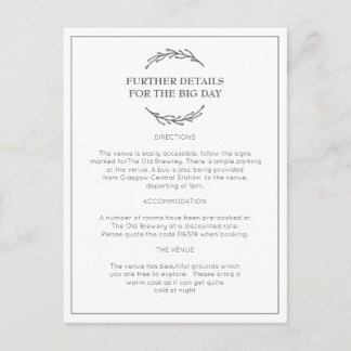Postal Cartão elegante da informação do casamento da