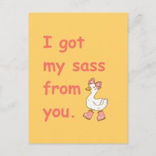 Postal Cartão Engraçado de Mãe Sassy Pato Fofo Humor de M